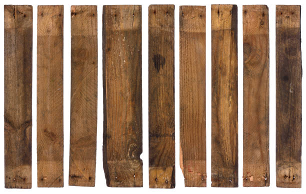 istock Old rustic barn wooden planks isolated on white 1365387477