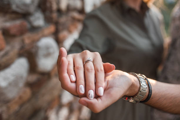 istock Close-up of an engagement ring 1365387676