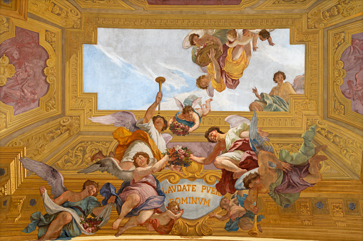 Frescoed ceiling of the Church of San Pietro in the Savona old town