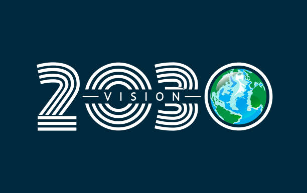2030 vision poster horizontal vector art illustration