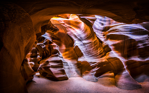 Sandstone formations in the Upper Antelope Canyon in Arizona