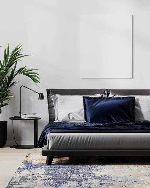 istock blank canvas mock up in modern bedroom interior for mock up, 3d illustration 1365402390