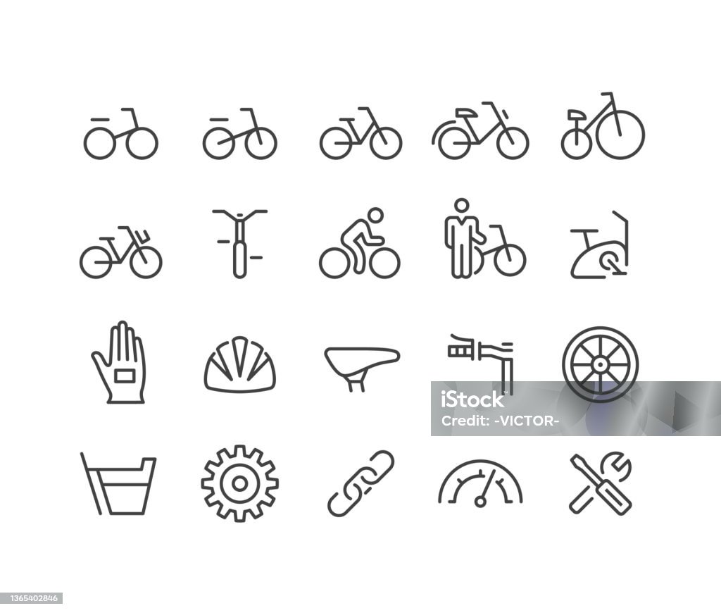 Bicycle Icons - Classic Line Series - Royalty-free Fiets vectorkunst