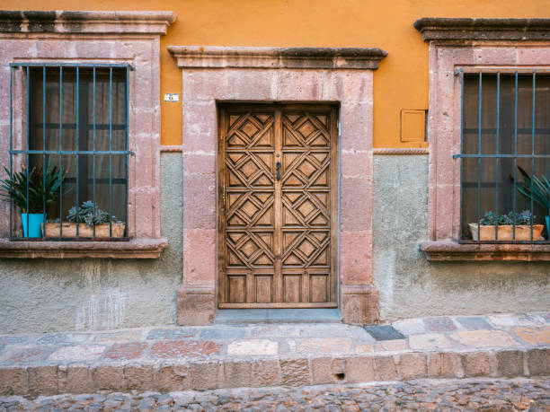 Calle Aldama street in San Miguel de Allende, the most beautiful street of this colonial city stock photo