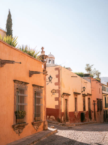 Colorful streets of San Miguel de Allende, Mexico stock photo