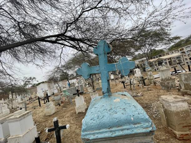 istock Cemetery with crosses and graves 1365405028
