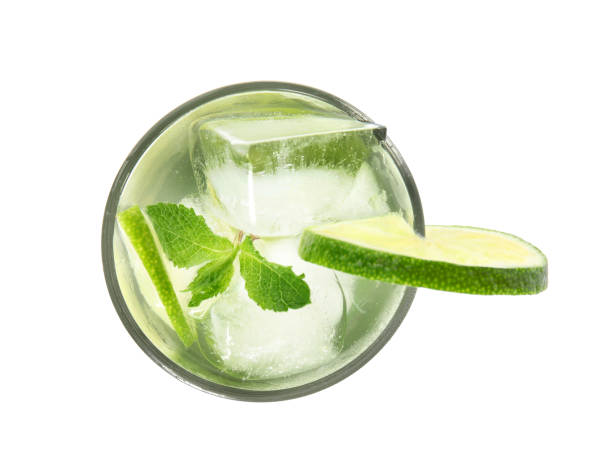 istock Delicious mojito isolated on white, top view 1365406511