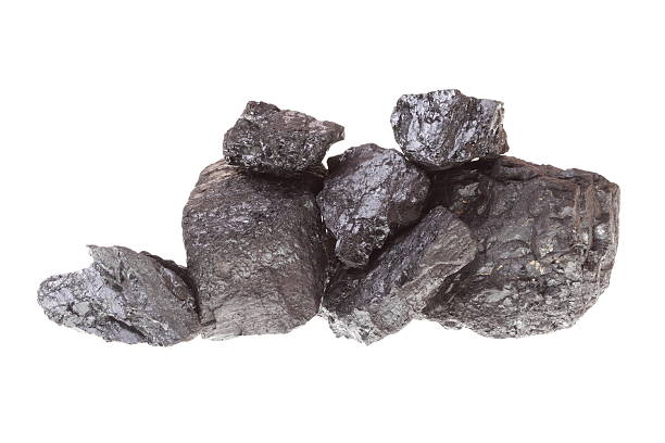 istock Pieces of coal isolated on white background 136540787