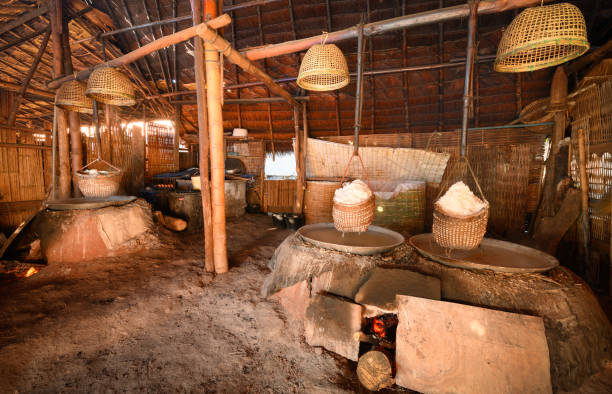 istock Boiling rock salt  production process, Sapan, Nan province, Thailand 1365407897