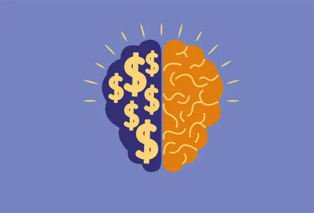 Vector illustration of Brain and dollar