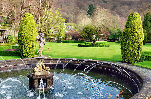 istock Fountain At Rydal Hall, Lake District, England 136540847