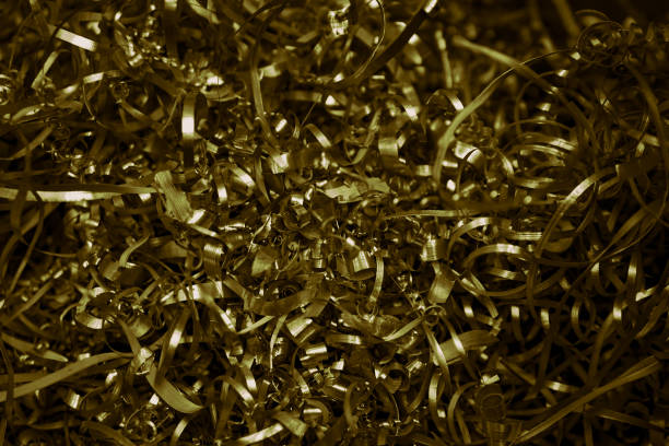 istock golden steel shavings with visible details. background or texture 1365414330