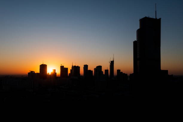 Warsaw - sunrise stock photo