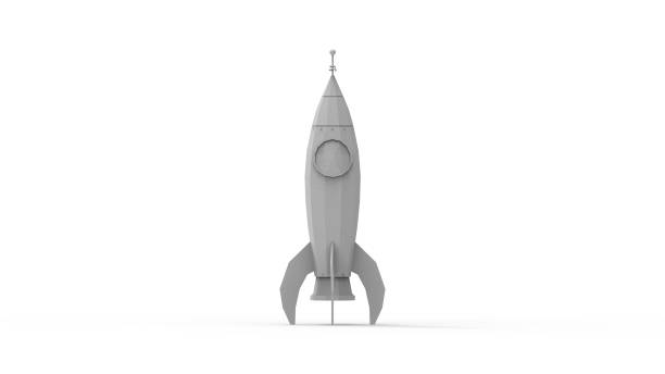 istock 3D rendering of cartoon toy rocket ioslated on white background 1365415847