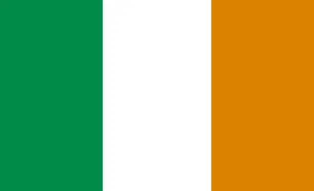 Vector illustration of The national flag of Ireland.