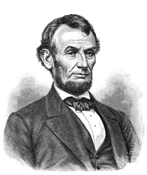 Abraham Lincoln, US President Illustration from 19th century. abraham lincoln stock illustrations