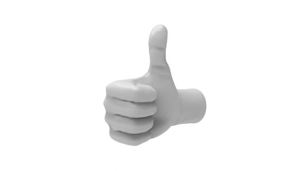 istock 3D rendering of a thumb up isolated in white background 1365417757