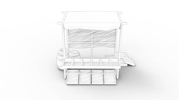 istock 3d rendering of a market stall isolated in white background 1365417792
