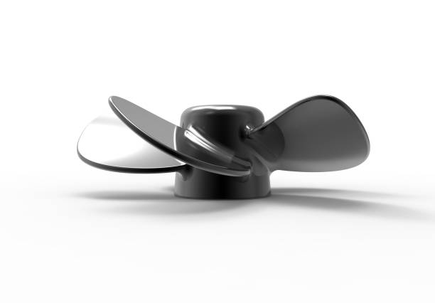 3D rendering 3D illustration of a black water propeller isolated on white background