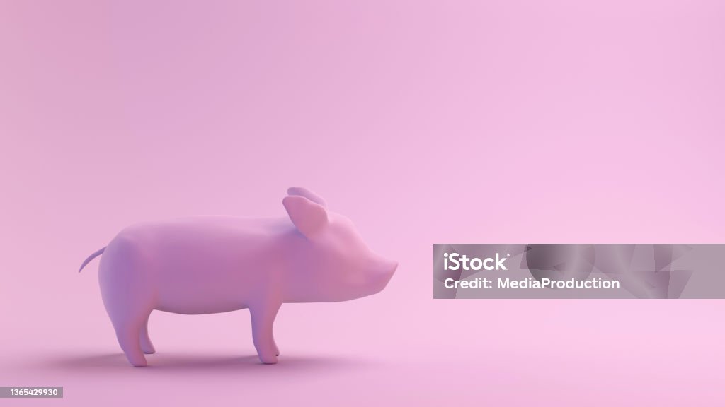 Pink Series Pig Three Dimensional Stock Photo