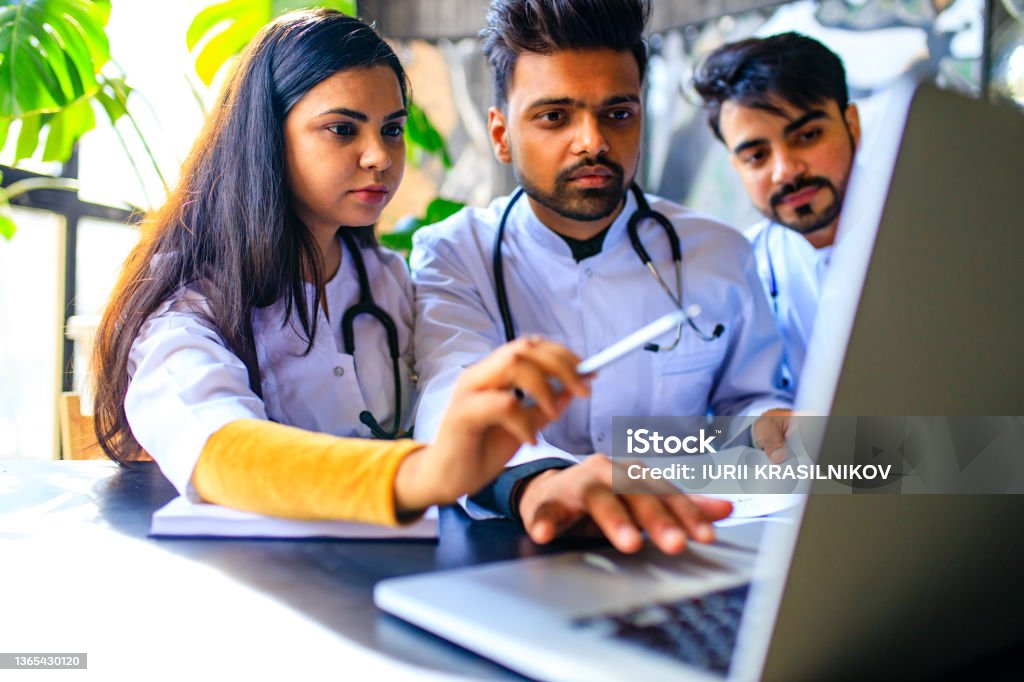 indian medic students practicing in sun classroom indian medic students practicing in classroom. Medical Student Stock Photo