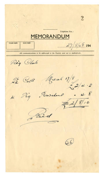 istock Receipt for pig food, 1948 1365434344