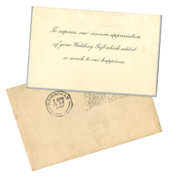 istock Wedding present 'thank you' card and envelope, 1957 1365434450