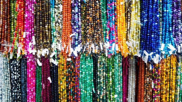 istock Close-up shot of Prayer beads in different colors and patterns that are called Tesbih in Turkey 1365436030