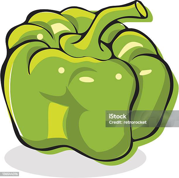 Peperone Verde - Immagini vettoriali stock e altre immagini di Alimentazione sana - Alimentazione sana, Cibi e bevande, Cibo