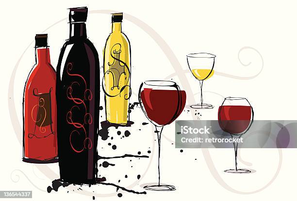Ilustración de Mezcla De Vinos y más Vectores Libres de Derechos de Vino blanco - Vino blanco, Amarillo - Color, Bebida