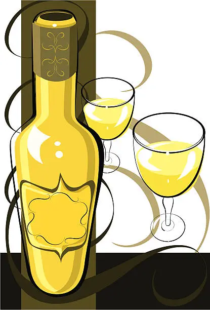 Vector illustration of Stylish Chardonnay