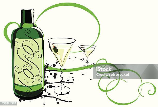 Due Martini - Immagini vettoriali stock e altre immagini di Gin - Gin, Alchol, Bere