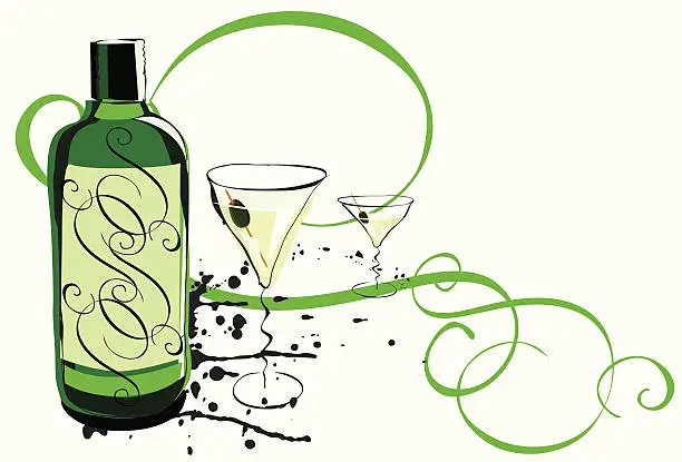 Vector illustration of Two martinis