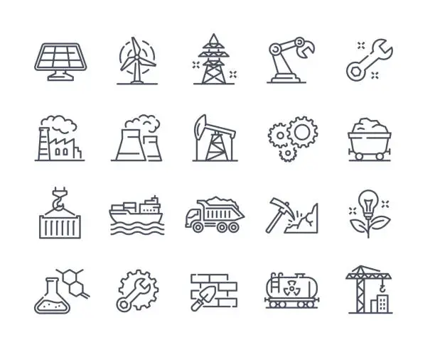 Vector illustration of Industries icon set