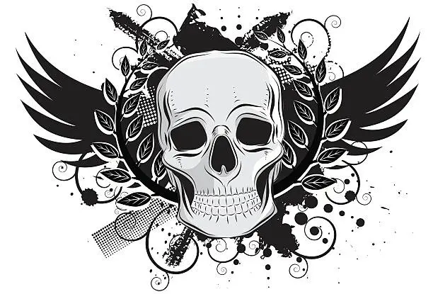 Vector illustration of skull insignia