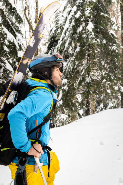 istock Young caucasian skier inside a snowy forest on the Pyrenees. 1365446287