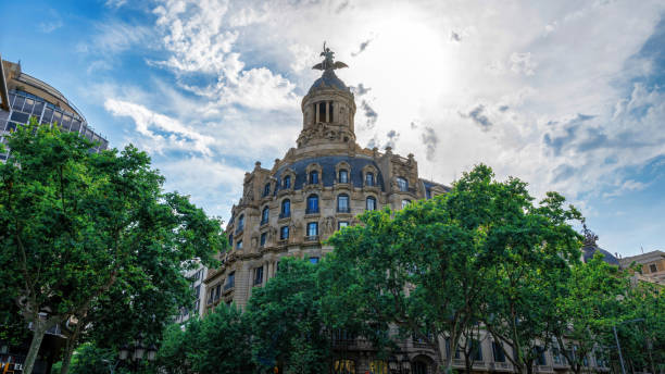 istock An old building made in classic style, greenery in Barcelona 1365446700