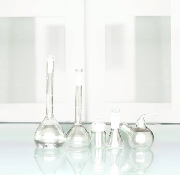 istock Glass Volumetric Flask ,Erlenmeyer flasks ,Laboratory Flasksare used for laboratory work,For mixing, pouring and storage of chemicals 1365450923