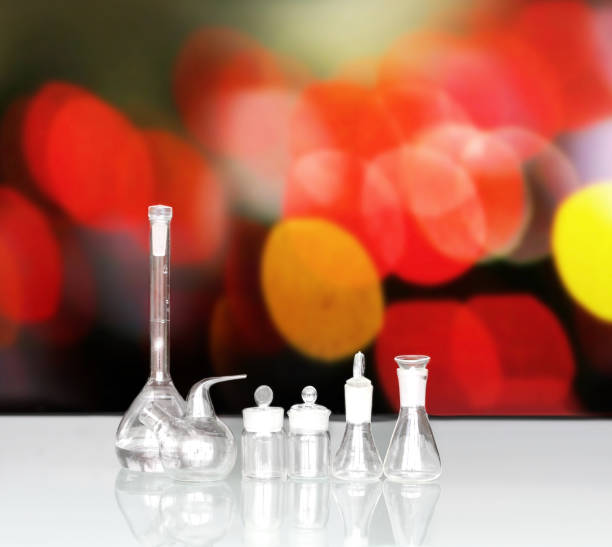 istock Glass Volumetric Flask ,Erlenmeyer flasks ,Laboratory Flasksare used for laboratory work,For mixing, pouring and storage of chemicals 1365450931