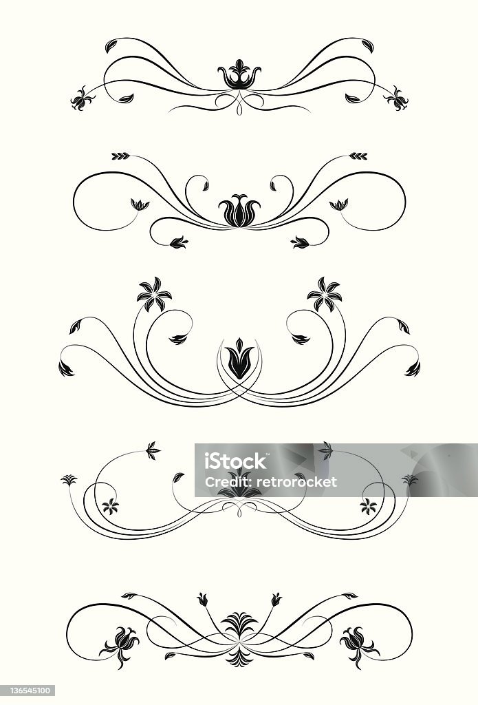 Règles Floral ligne - clipart vectoriel de Abstrait libre de droits