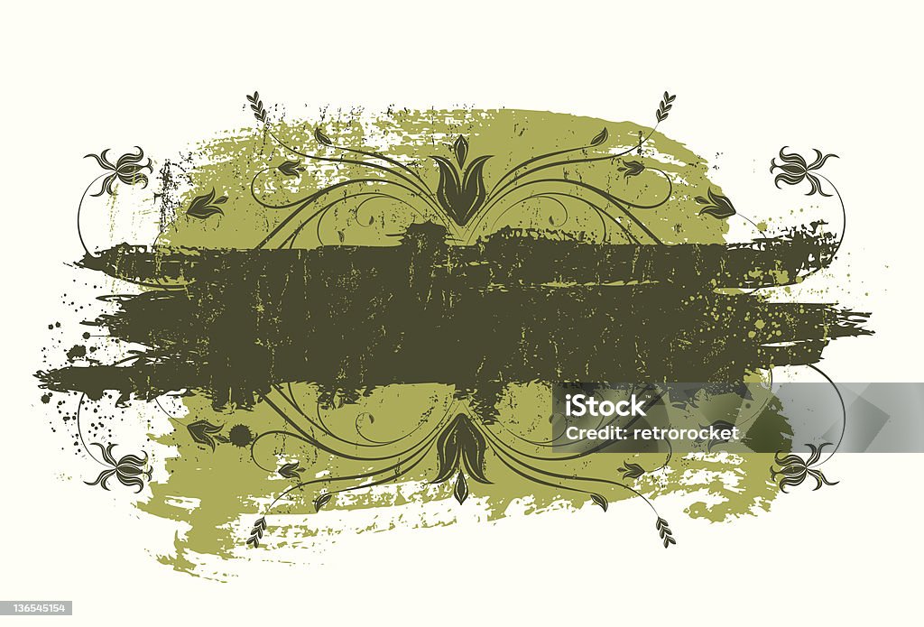 Moldura floral verde - Royalty-free Abstrato arte vetorial