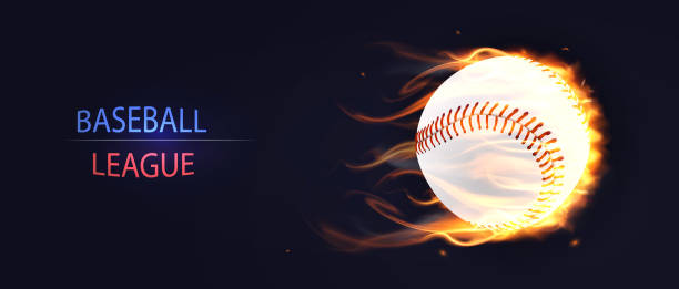 illustrazioni stock, clip art, cartoni animati e icone di tendenza di concetto di baseball league - art painted image ball baseball
