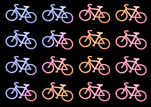 Colourful bicycle traffic symbol wallpaper art