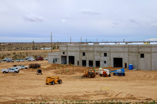 istock Build modern urban building under construction with commercial office 1365456859