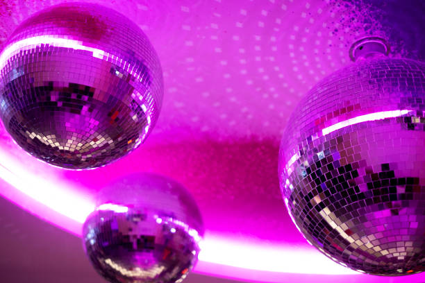 istock Purple colored disco ball baubles 1365457277