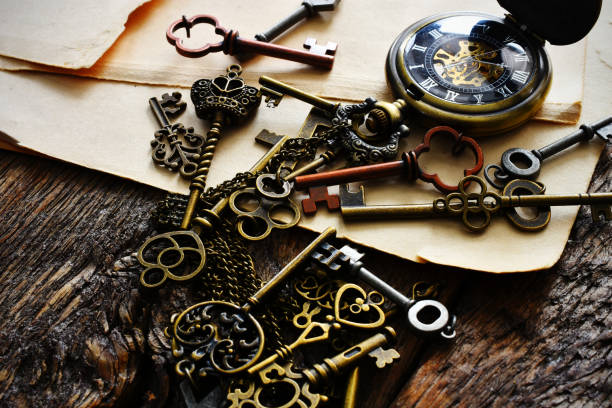 istock Vintage Keys and Pocket Watch 1365462432
