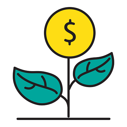 Vector illustration of a sustainable investing growth ethical investing, socially responsible investing, impact investing thin line Icon. Fully editable stroke outline for easy editing. Simple set that includes vector eps and high resolution jpg in download.