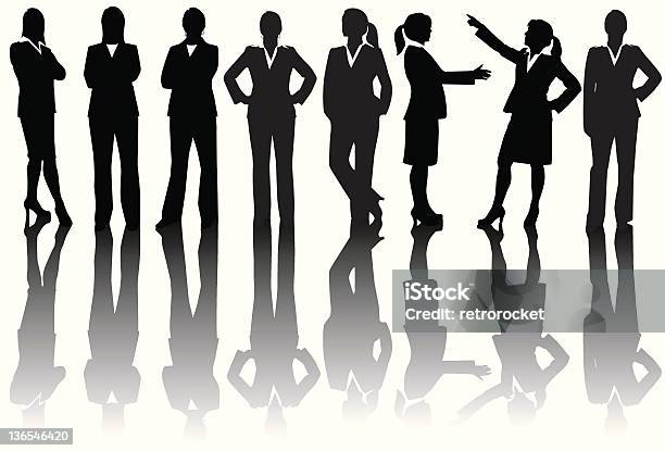 Business Donna Silhouette - Immagini vettoriali stock e altre immagini di Adulto - Adulto, Affari, Colletti bianchi