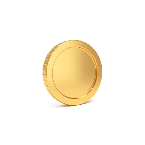 istock Golden coin on isolated white background. 3D coins icon for web banner, and mobile application icon. 1365467115