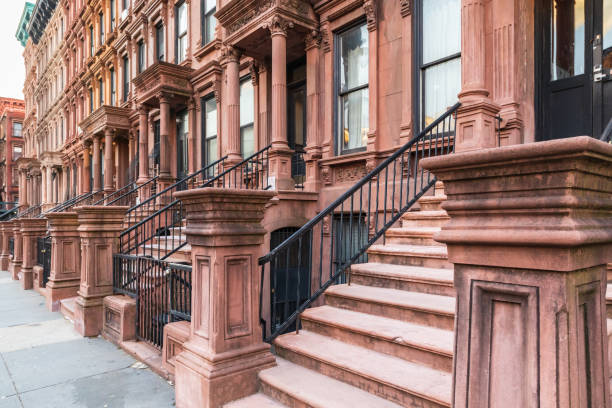 istock Steps on brownstone houses in Harlem. 1365468364